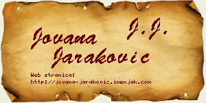 Jovana Jaraković vizit kartica